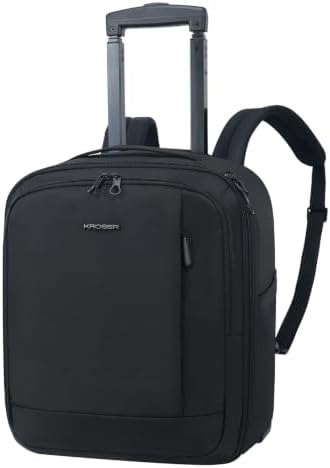 KROSER Carry On Underseat, 16-inch Underseater Suitcase for Men, Black