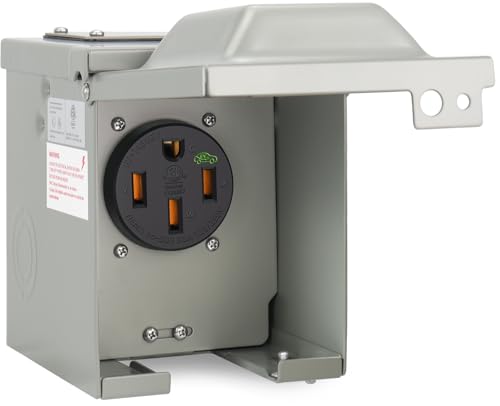 50 Amp NEMA 14‑50R EV Power Outlet Box Weatherproof Lockable ETL Listed