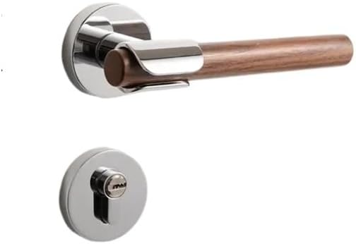 Zinc Alloy Door Lock Bedroom Door Handle Indoor Silent Lock(Gray-Magnetic Lock)