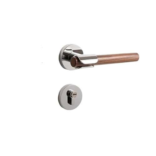 Zinc alloy door lock bedroom handle indoor silent(Silver-Silent lock)