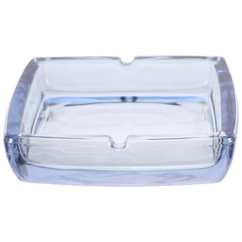 SUPVOX Posacenere Quadrato in Vetro Trasparente per Sigarette, Piccolo Posacenere Portatile Base Stabile e Bordi Levigati, Adatto per Casa, Ufficio e Feste