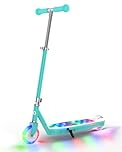 Gyroor Electric Scooter for Kids Ages 6-12, E Scooter with 8km/h Safe Speed, 110LBS Load, Adjustable Handlebar & LED Lights, Gravity Sensing, Ideal for Boys Girls Gift Cyan