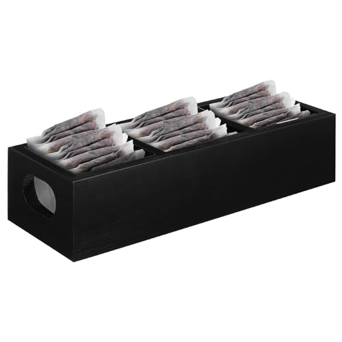 TOYANDONA Porte-Sachets de Thé en Compartiments Multiples, Organisateur Compact 24 X 8 X 5,5 CM, Solution de Rangement pour Infusions à Domicile