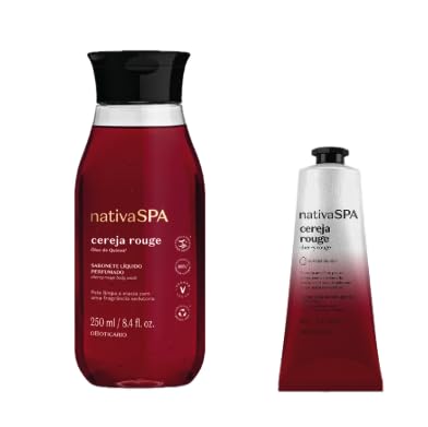 KIt Sabonete Liquido Cereja Rouge 250ml + Creme Antirressecamento Para As Mãos Nativa Spa Cereja Rou
