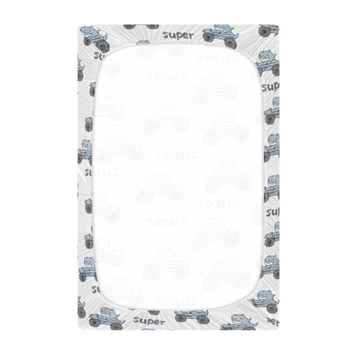 Image of Fish and Fish Small Car Crib Sheets Stretchy Portable Sheets for Baby Toddler Breathable Soft Crib Mattress Sheet for Girls Boys