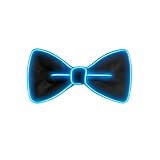 GloFX Blue EL Wire Bow Tie β Light-Up Costume Bowtie for Festivals, Cosplay & Rave Outfits β 3 Modes β Batteries Not Included