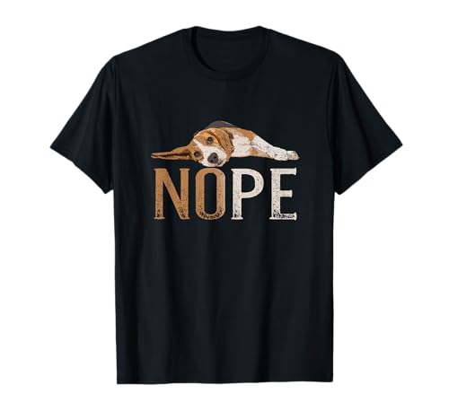 Nope Lazy Beagle Funny Dog Lover Vintage Cute Beagle Mom T-Shirt