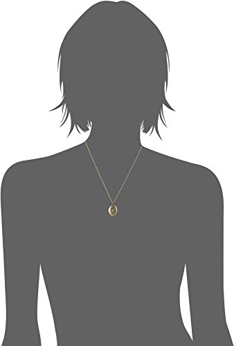 Amazon Essentials 14k Gold-Filled Polished Oval Pendant with Genuine 0.01 cttw Diamond Locket Necklace, 18" (previously Amazon Collection)3