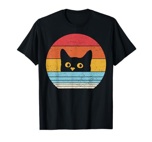 Vintage Sunset Cat Retro Cool Cat Lover 70s T-Shirt