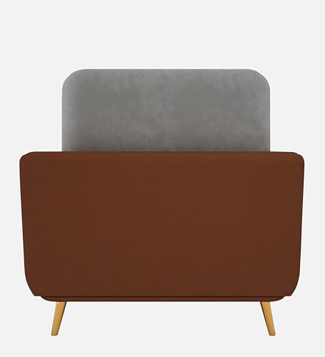 Image of Black Wood Modern Montez Luxurious Velvet 1 Seater Sofa for Bedroom, Living Room, Dining Room, Drawing Room, Home Office in Bug Resistant Wood (Brown & Beige, 1 Seater)