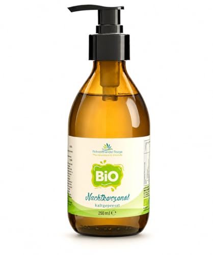 Nachtkerzenöl BIO und rein 250 ml kaltgepresst inkl. Dosierpumpe in GLASFLASCHE