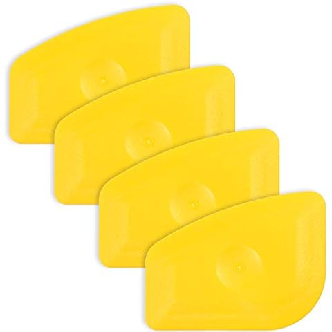 AHCHAY Small Handy Plastic Scraper Hard Sharp Card Round Edge for Home Universal Cleaning Squeegee, Decal Sticker Remover, Pack of 4 Cover