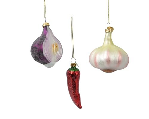 Christbaumschmuck Glas 8cm - Küchen Gewürze Figur zum Aufhängen - 1...