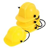 Alasum 4個ミニ人形用 ヘルメット ミニチュア建設現場帽子 人形装飾 着せ替え小物 プラスチック製ミニハードハット スムーズ表面で