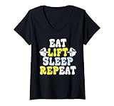 Photo Gallery donna eat sleep lift repeat - maglietta per allenamento in palestra maglietta con collo a v Photo Gallery donna eat sleep lift repeat - maglietta per allenamento in palestra maglietta con collo a v