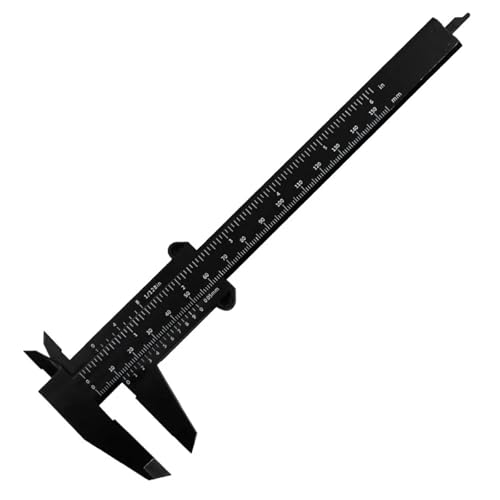 Calibrador Vernier plástico 0-150mm regla doble negro miniatura 1
