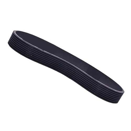 Asukohu Cinta de correr resistente de 412 mm, materiales de goma negra que garantizan una durabilidad a largo plazo, eficiente, 8 picos y 7 ranuras, cinta de transmisión para equipo de fitness
