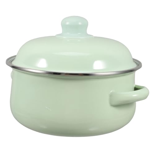 WEKADRIN Enamel Soup Pot Lid Vintage Style for Home Kitchen for Cooking Milk Soup and Lightweight