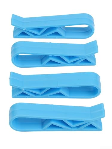 Paquete de 50 clips de plástico antideslizantes para bolsas de basura de cocina y baño, soporte de cubo de basura de polipropileno con ranuras antideslizantes de 5,5 cm, tamaño compacto, color azul