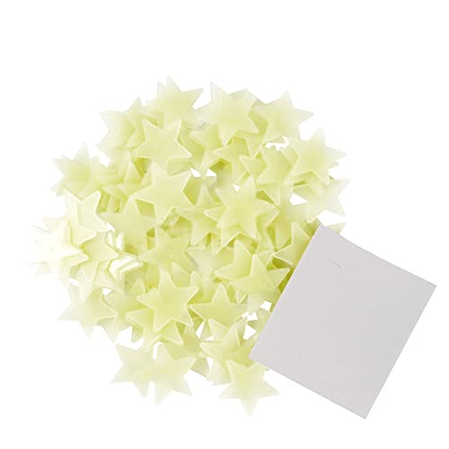 200 Stück Leuchtende 3D Sterne Aufkleber in GELB für die Wand, Decke in Schlafzimmer oder Kinderzimmer, garantiert lange fluoreszierende Leuchtkraft Cover