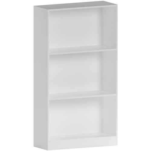 Vida Designs Cambridge Bibliothèque Moyenne à 3 Niveaux en Bois Blanc pour Bureau, Salon, 108 x 60 x 24 cm