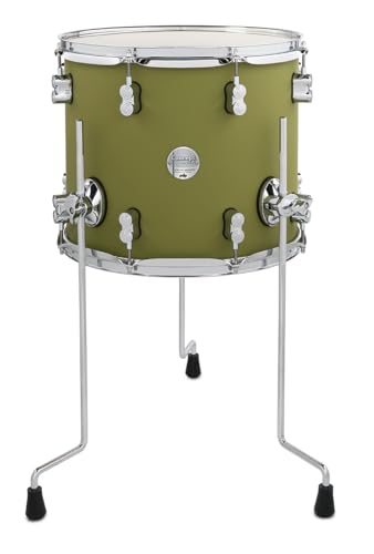 PDP Concept Maple 12x14 Floor Tom Satin Olive Finish Ply with Chrome Hardware