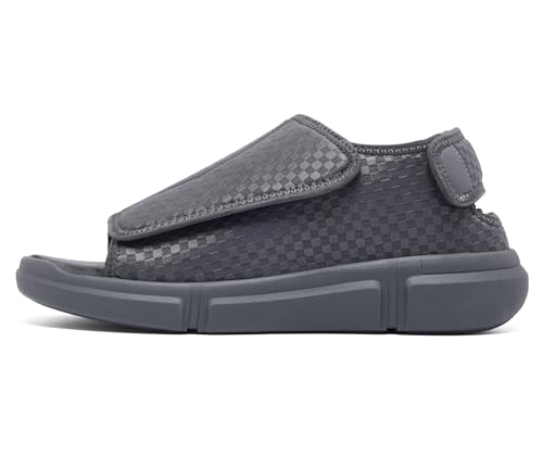 Image of Men's Open toe Diabetic Sandals Wide Width Adjustable Straps Arch Support Lightweight & Breathable Mesh for Comfort and Pain Relief