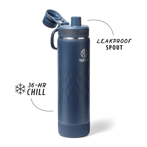Takeya Sport Triple Insulated Water Bottle with Spout Lid and Ice Blocker (22 oz, Indigo) - Triple Wall, Leakproof, Stainless Steel Water Bottle for Gym & Outdoor Use by Takeya - Image 2