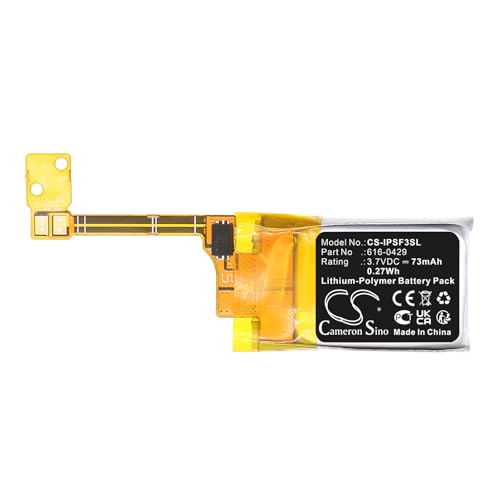 TECHTEK Batterie 73mAh Compatible avec iPOD ipod Shuffle 3rd, ipod Shuffle 3rd Generation remplace 616-0429