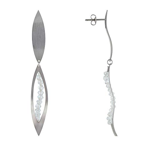 Boucles d'oreilles argent 925 feuille cristal le cadeau idéal pour femme