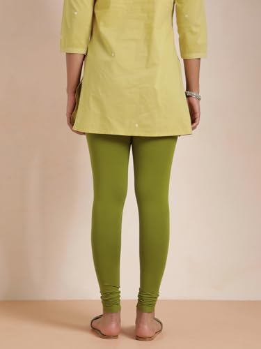 Image of TWIN BIRDS Tailored Cut and Classic Fit Super Stretchable Elastane Fabric Churidar Leggings for Women