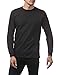 Pro Club Men's Heavyweight Cotton Long Sleeve Crew Neck T-Shirt, Black, 7X-Large