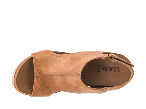 Image of Corkys Footwear Womens Carley Wedges, Featuring Corkys EVA Foam Cushioned Insoles, A 2.5 Inch Heel, Lightweight For All Day Wear, And Hook And Loop Closure
