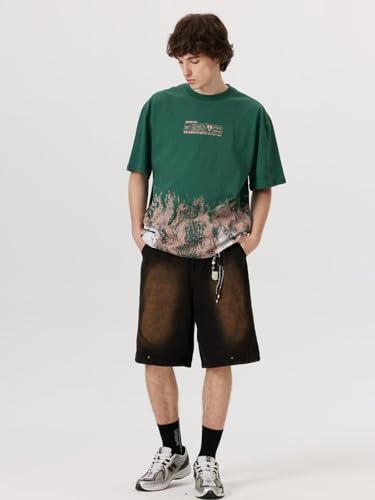 Aelfric Eden Mens Oversized Tshirts Snow Mountain Graphic Tee Print Tops Streetwear Casual Shirt4