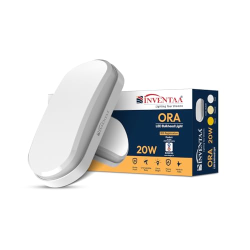 Image of INVENTAA ORA 20W Exterior Wall Lights Waterproof Led Light | Balcony Lights for Wall Light Home | Bulkhead Lamp Holder,Wall Terrace Lights Waterproof (Natural White)
