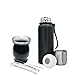 NERTHUS FIH 1594 - Kit de Mate con Vaso de Doble Pared de Acero Inoxidable de 250 ml + Dos Bombillas Pipas para Mate con cepillo limpiador + Termo Acero Inóxidable 500ML
