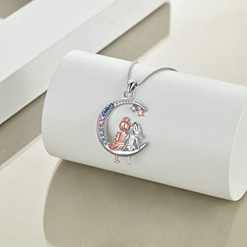 VONALA 925 Sterling Silver Sister/Mum/Daughter Necklace with Crystal Jewellery Birthday Gifts for Her