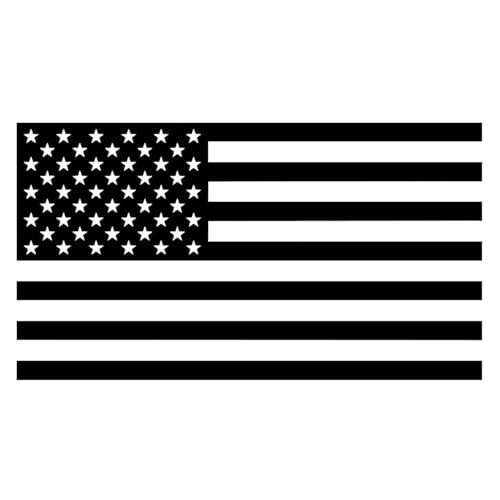 American Flag 2 pcs 5.75 Inch Black Fused Glass Decals