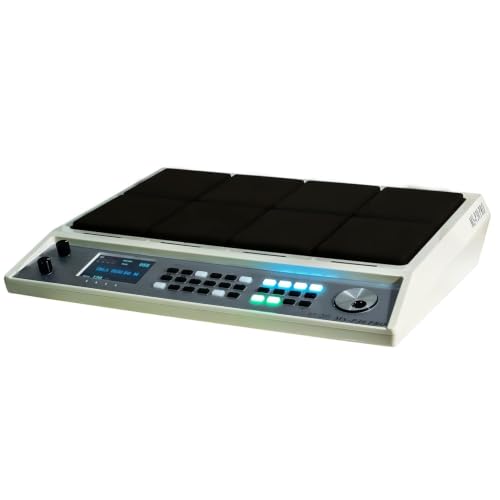 Image of M Studio MSP30 Pro Electronic Drum Pad with 8 Velocity-Sensitive Pads, LCD Display, Built-In Sounds & MIDI Controller - Portable Digital Drum Kit (White)