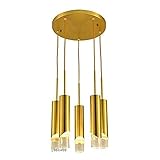 Lampe à suspension en verre industrielle moderne nordique, lustre de décoration en acrylique de cuivre de personnalité, luminaires suspendus de plafonnier à LED Loft, pour la lumière de baisse de