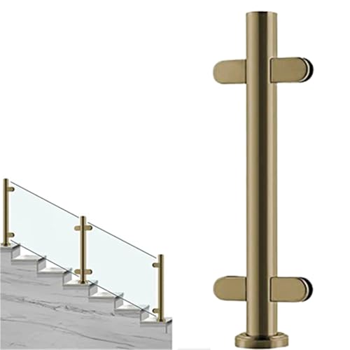 24 28 32 36 40 44 48 in Height Glass Stair Railing Handrail, Glass Balustrade Post for Balcony Barriers, Stainless Steel Railing Fence Pole Handrail Fencing(C-MID,Height 44in/110cm)