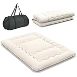 GOPLUS Matelas Futon Japonais 1/2 Personnes,Lit de Couchage Enroulable de Sol Pliable et Portable avec Sac de Transport...