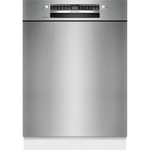 Bosch SMU4ETS08E Serie 4 - Lavavajillas para bajo encimera (60 cm, con asistente de programación, especialmente silencioso, cesta superior regulable en altura, apertura automática de puerta, acero
