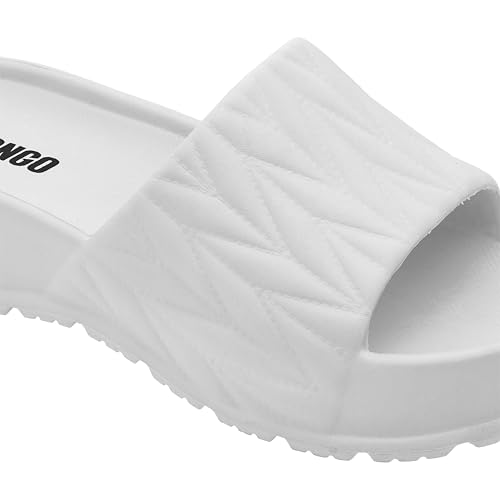 Image of DEBONGO Women's EVA Slider Sandals - Textured Open-Toe Slip-On with Cushioned Footbed | Lightweight Flat Sliders for Daily, Indoor & Outdoor Wear
