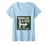 Photo Gallery donna parallel and 435 - maglietta kansas city ks road sign graphic maglietta con collo a v Photo Gallery donna parallel and 435 - maglietta kansas city ks road sign graphic maglietta con collo a v