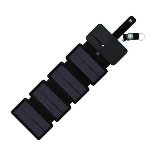 Bärbar solladdare – vikbar vattentät USB-, högeffektiv mobiltelefonladdningspanel, utomhusutrustning för vandring camping Explorer, resor, 55 x 8,5 cm