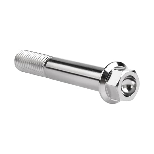 Image of Titanium Bolt M12 30 35 40 45 50 55 60 65 70 75 80 85 90mm Hex Small Flange Head for Motorcycle Car Modification Pack of 4 (M12x75mm Pitch 1.25, Silver)