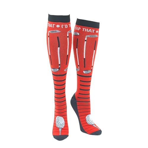 Crazy Dog T-Shirts Funny Compression Socks for Dad Hilarious Fathers Day High Socks for Men