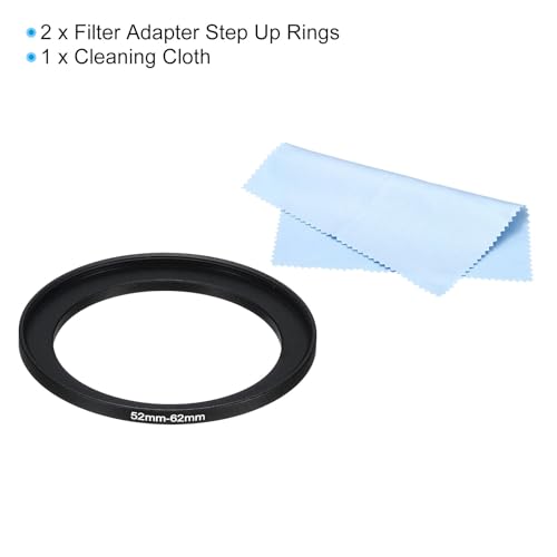 PATIKIL 52mm-62mm Metal Step Up Ring with Cleaning Cloth - Image 3