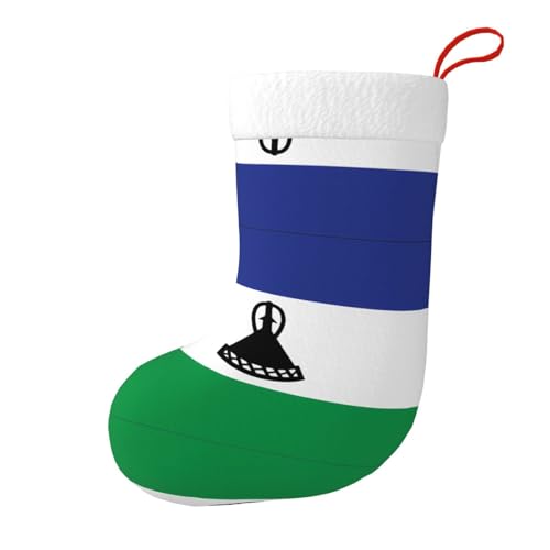 BLWSLC Drapeau du Lesotho - Chaussettes décoratives de Noël à suspendre - 45 x 27,9 cm